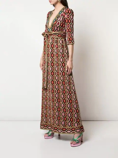 Shop Gucci Printed Maxi Dress In Multicolour