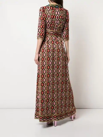 Shop Gucci Printed Maxi Dress In Multicolour