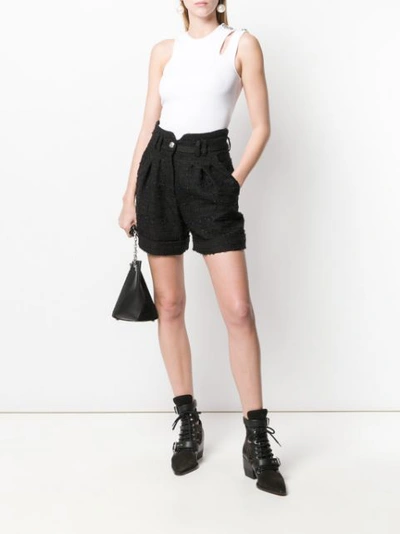 BALMAIN HIGH-WAIST TWEED SHORTS - 黑色