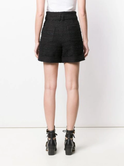 BALMAIN HIGH-WAIST TWEED SHORTS - 黑色