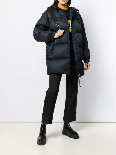 Shop Prada Padded Jacket In Blue