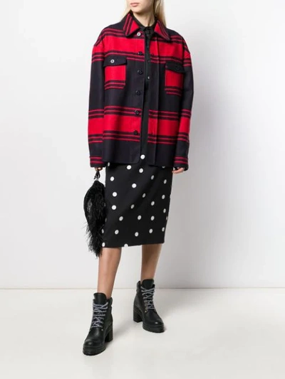 Shop N°21 Oversized Striped Woven Shirt In Red ,blue