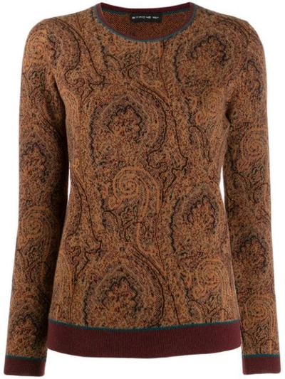 Shop Etro Paisley Embroidered Sweater In 8001