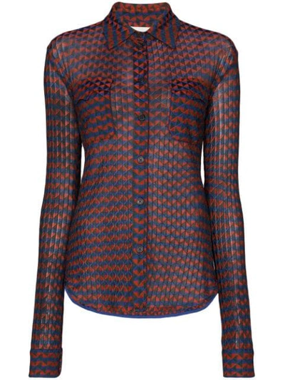 Shop Wales Bonner Geometric Pattern Long-sleeve Shirt