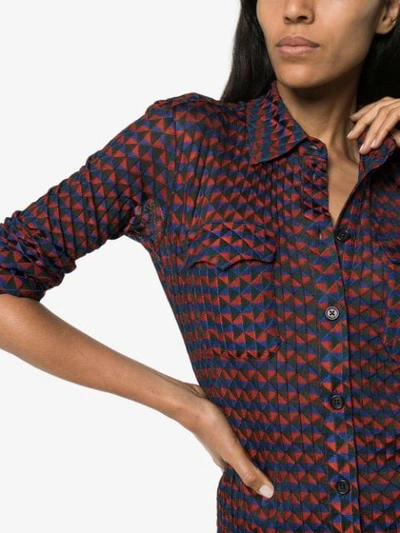 Shop Wales Bonner Geometric Pattern Long-sleeve Shirt