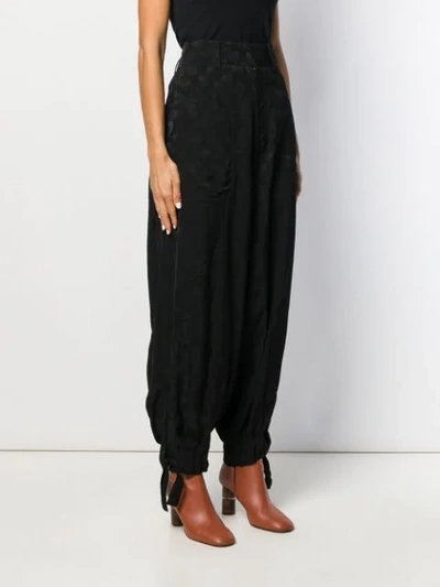 Shop Loewe Jacquard High-rise Loose Fit Trousers In Black