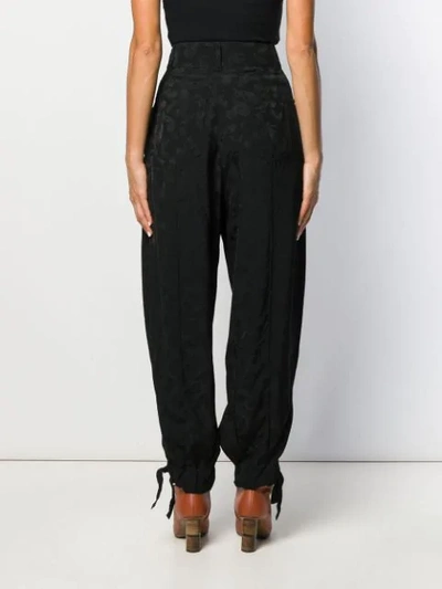 LOEWE JACQUARD HIGH-RISE LOOSE FIT TROUSERS - 黑色