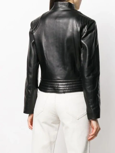 Shop Isabel Marant Cropped Leather Jacket In Black