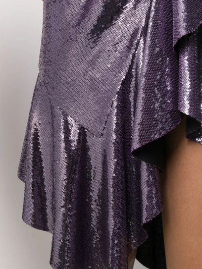 Shop Philosophy Di Lorenzo Serafini Sequin Plunge Mini Dress In Purple