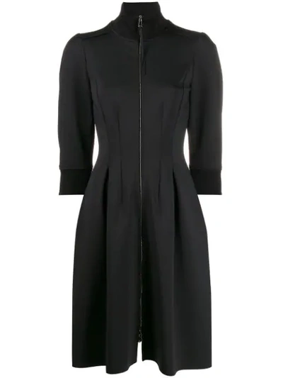 Shop Dorothee Schumacher Sporty Zipped Dress In Black