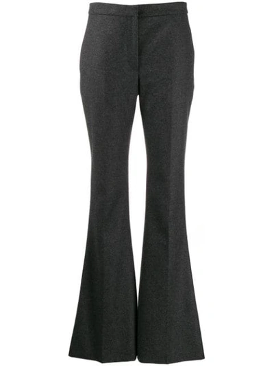 Shop Alexander Mcqueen Flared Mid-rise Trousers In Grey