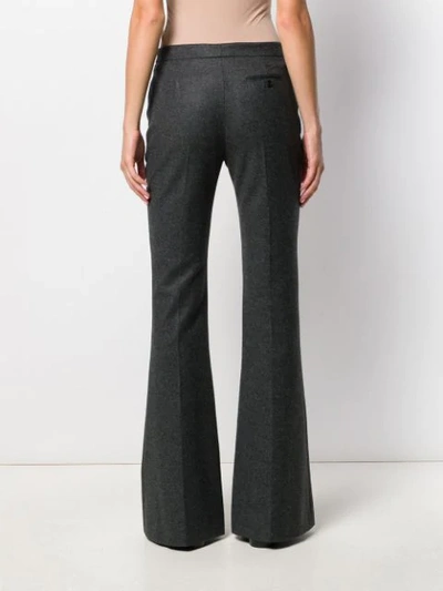 Shop Alexander Mcqueen Flared Mid-rise Trousers In Grey