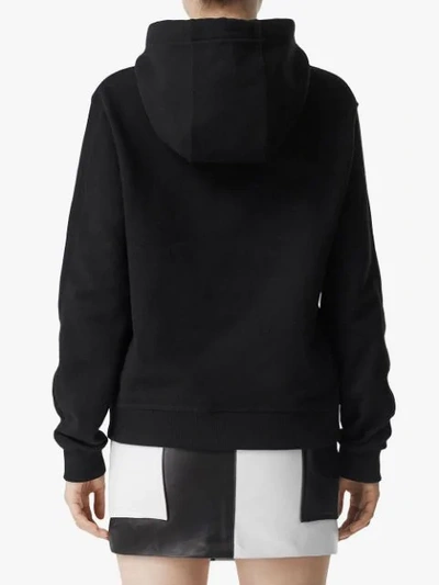 Shop Burberry Oversized Logo-embroidered Hoodie In Black