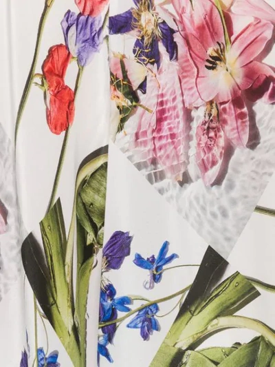 Shop Ganni Floral Print Midi Skirt In White