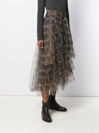 Shop Brunello Cucinelli Tulle Midi Skirt In C003