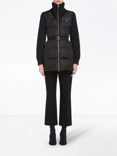 Shop Prada Nylon Puffer Jacket In Black