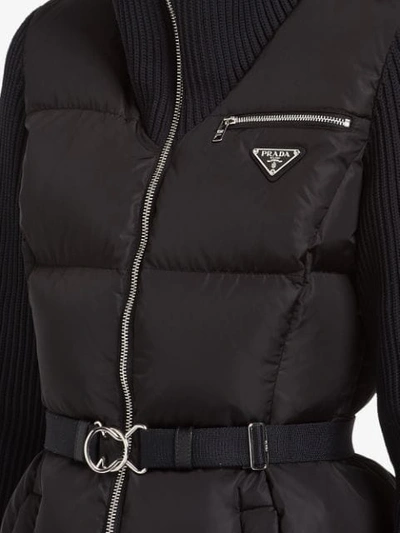 Shop Prada Nylon Puffer Jacket In Black