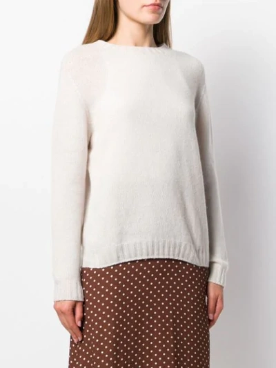 Shop Aragona Round Neck Jumper In White