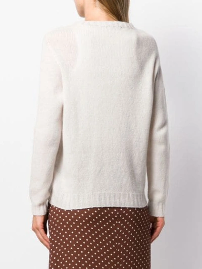 Shop Aragona Round Neck Jumper In White