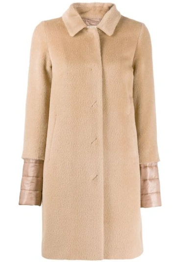Shop Herno Padded Wool Coat In Neutrals