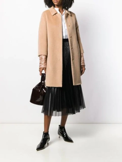 Shop Herno Padded Wool Coat In Neutrals