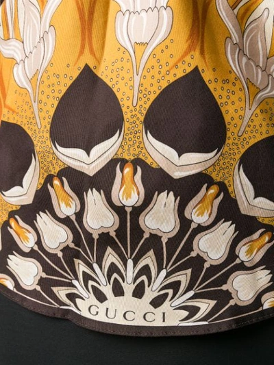 Shop Gucci Floral Print Top In 棕色
