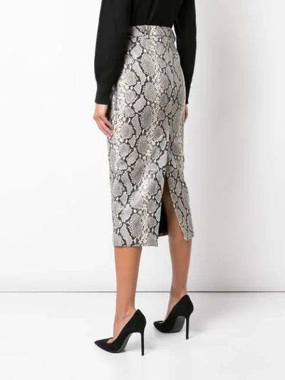 Shop Alexander Wang Python Print Midi Skirt In Natural