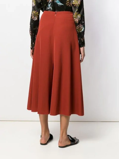 Shop Forte Forte Twill Midi Skirt In Red