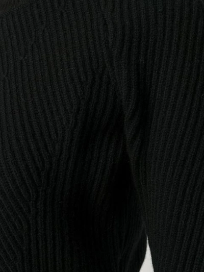 Shop Alberta Ferretti Ribbed Knit Peplum Sweater In Black