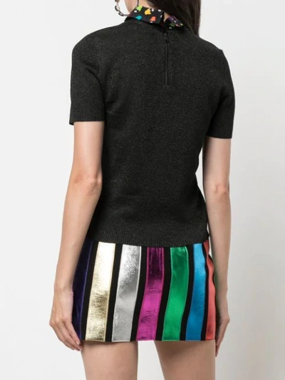 Shop Alice And Olivia Aster Knitted Top In Rainbow Stace Face/black