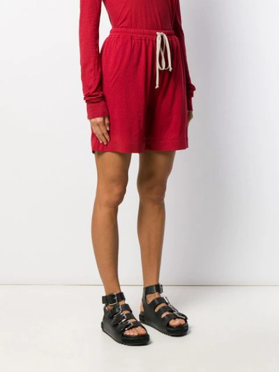 Shop Rick Owens Drkshdw Drawstring Cotton Shorts In Red