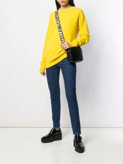 STELLA MCCARTNEY HIGH-RISE SKINNY MONOGRAM DENIM JEANS - 蓝色