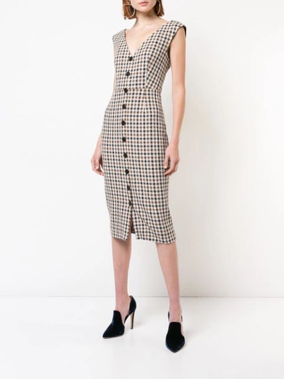 Shop Veronica Beard Buttoned Dress In Brown