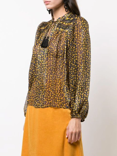 Shop Ulla Johnson Semi-transparente Bluse Mit Blumenmuster In Yellow