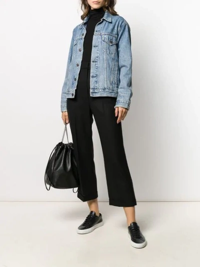 Majestic Stretch Jersey Turtleneck Top In Black