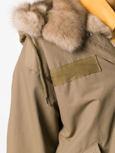 Shop Liska Fur Lined Army Parka In Neutrals