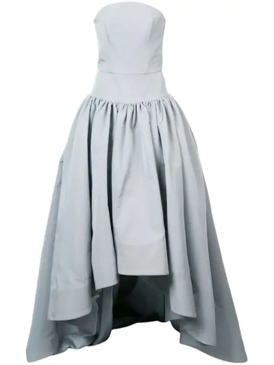 Shop Christian Siriano Bustier Asymmetric Gown - Grey