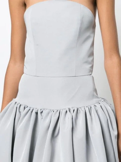 Shop Christian Siriano Bustier Asymmetric Gown - Grey