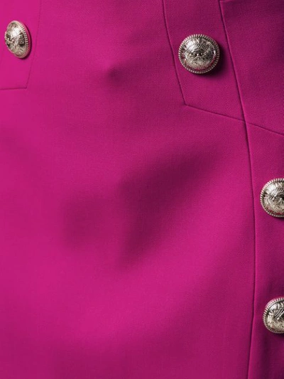 Shop Balmain Button-embellished Mini Skirt In Pink