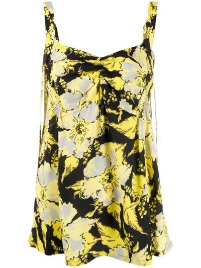 Shop Colville Floral-print Crepe Top In Black