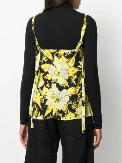 Shop Colville Floral-print Crepe Top In Black