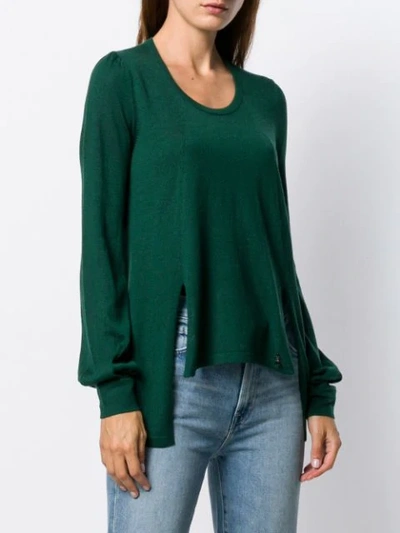 Shop Patrizia Pepe Asymmetric Relaxed-fit Pullover In G464 S.e.l.f. Green