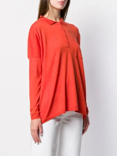Shop Snobby Sheep Long Sleeved Knitted Top In Orange