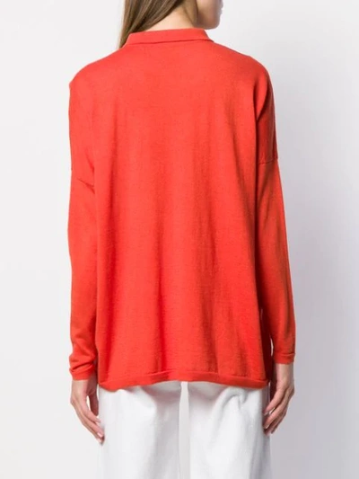 Shop Snobby Sheep Long Sleeved Knitted Top In Orange
