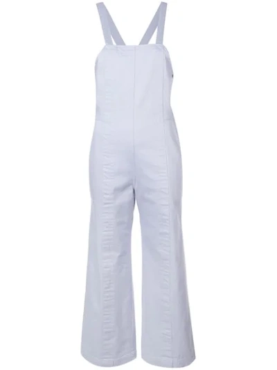 Shop Apiece Apart Cropped Dungarees In Blue