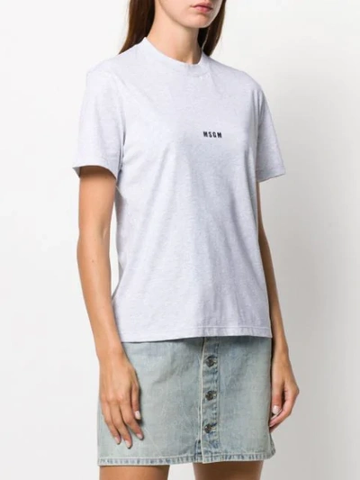 Shop Msgm Logo Printed T-shirt In Grey