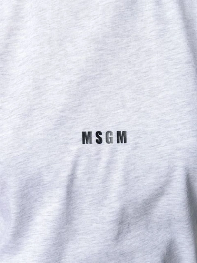 Shop Msgm Logo Printed T-shirt In Grey