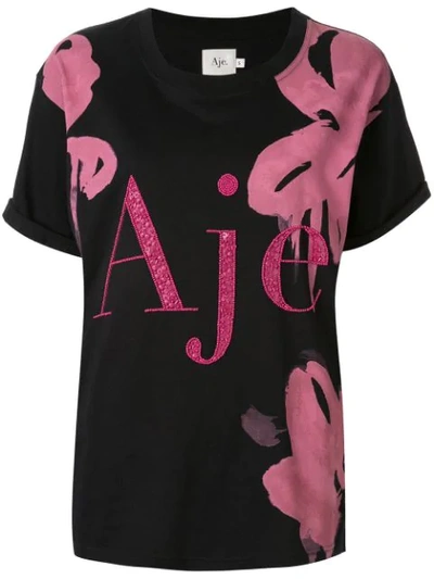 Shop Aje Embellished Logo T-shirt In Black