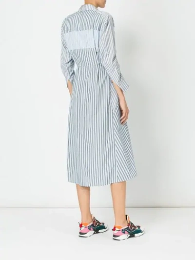 Shop Carven Striped Shirt Dress - Blue
