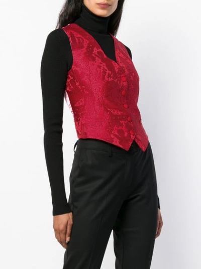 Shop Dolce & Gabbana Brocade Waistcoat - Red